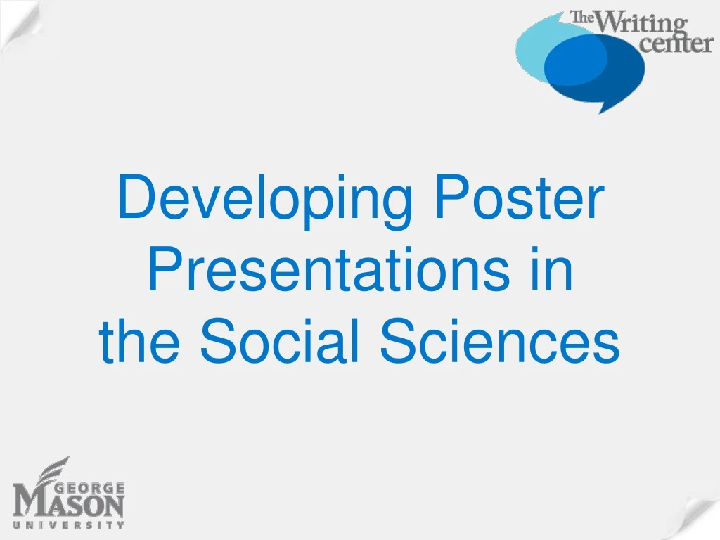 developing poster presentations in the social