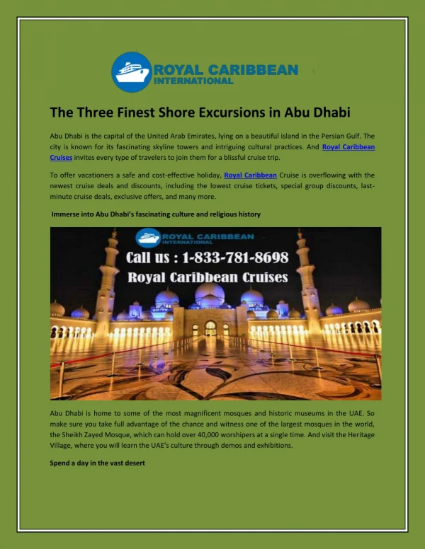 The Three Finest Shore Excursions in Abu Dhabi