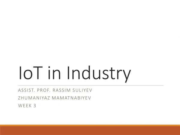 IoT in Industry