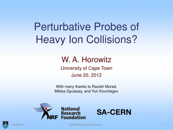 Perturbative Probes of Heavy Ion Collisions?
