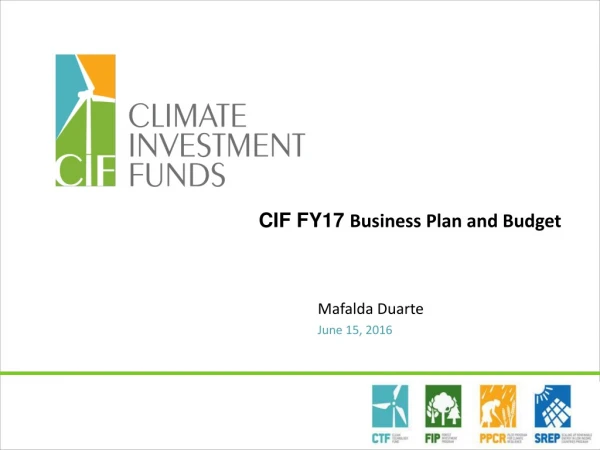 CIF FY17 Business Plan and Budget