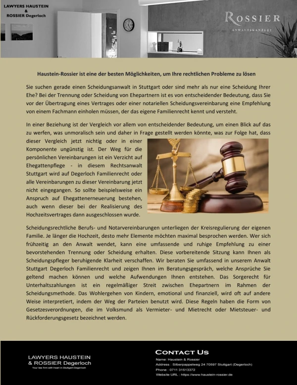 Rechtsanwalt Stuttgart Degerloch Familienrecht