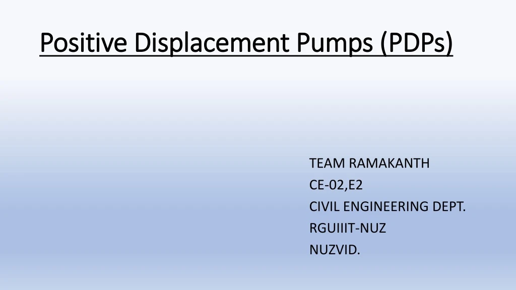 positive displacement pumps pdps