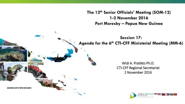 The 12 th Senior Officials’ Meeting (SOM-12) 1-2 November 2016 Port Moresby – Papua New Guinea