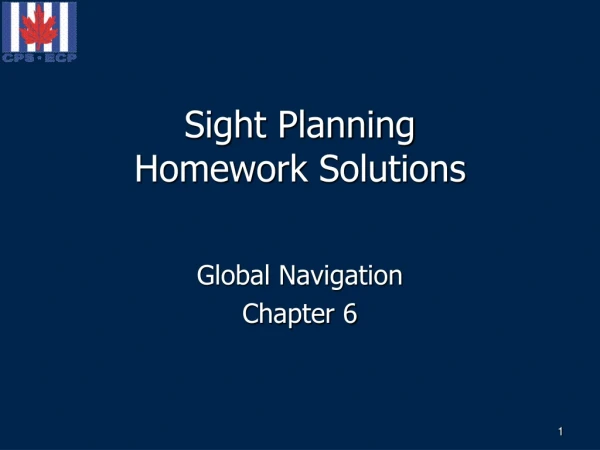 Sight Planning Homework Solutions