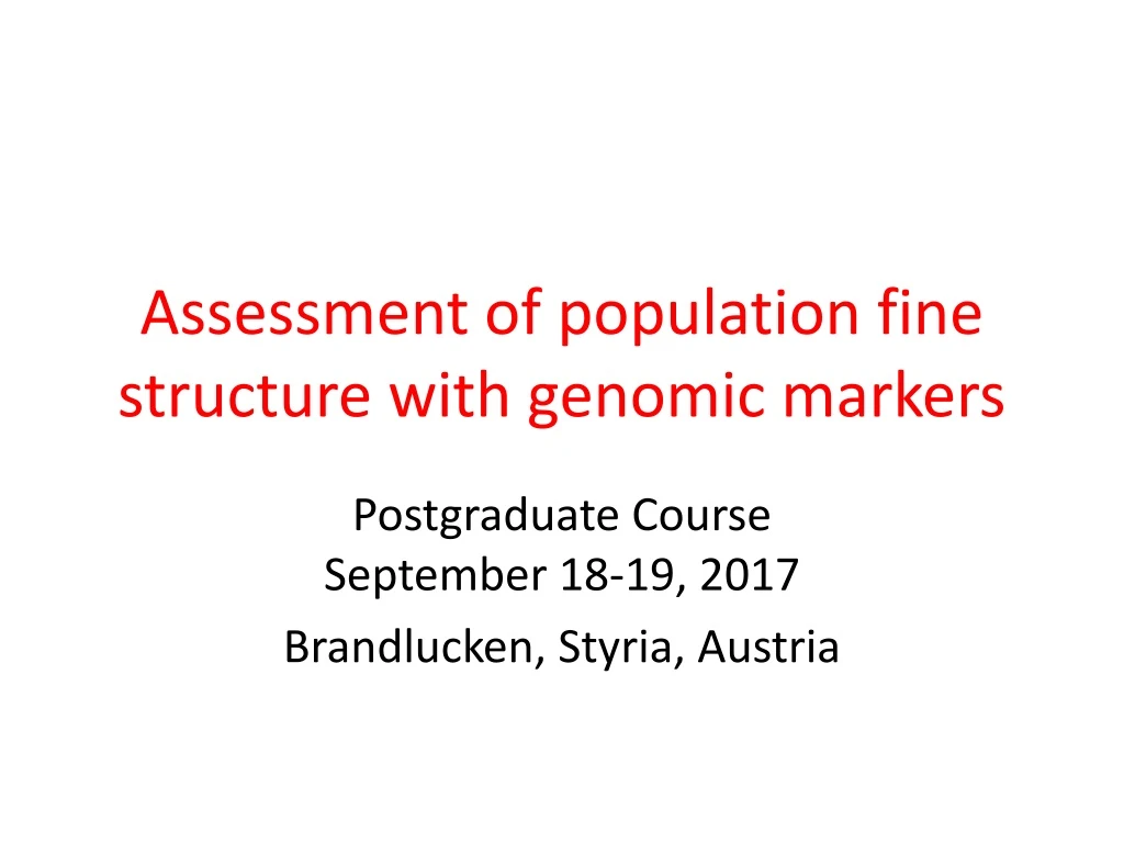 assessment of population fine structure with genomic markers