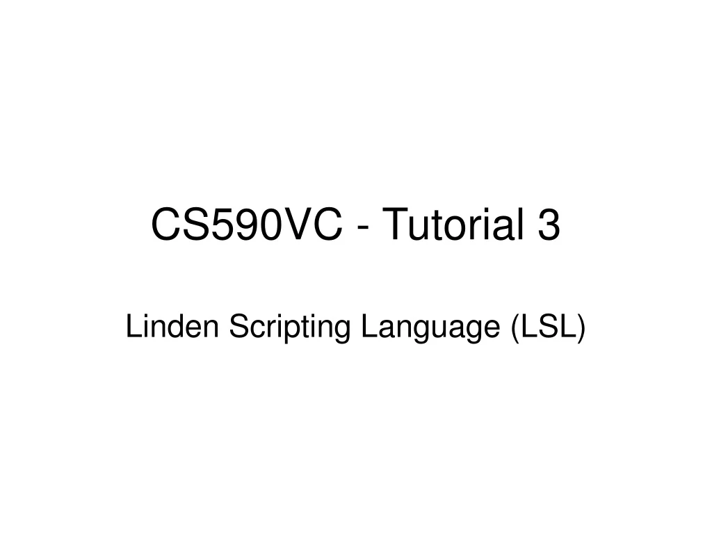 cs590vc tutorial 3