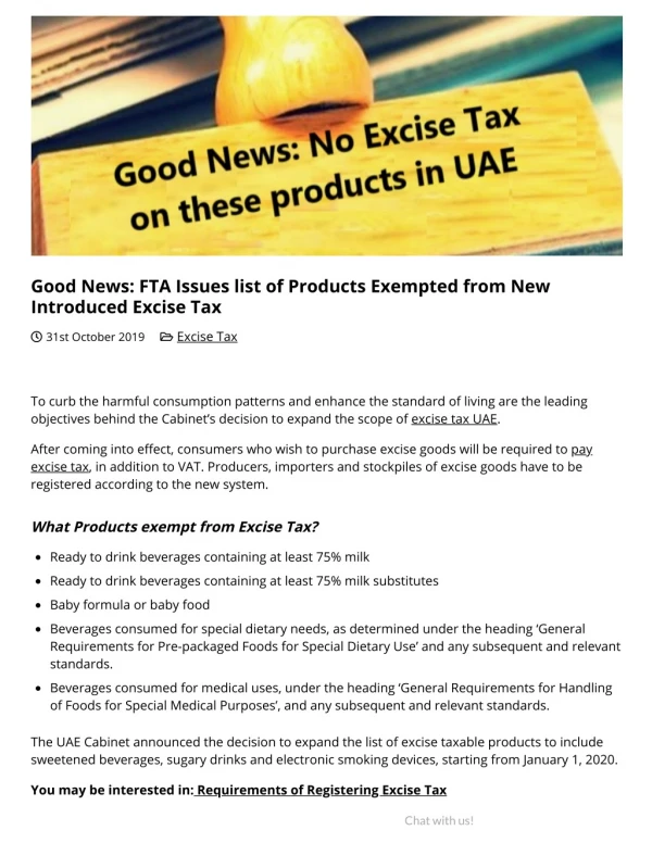 good news fta issues list of products exempted