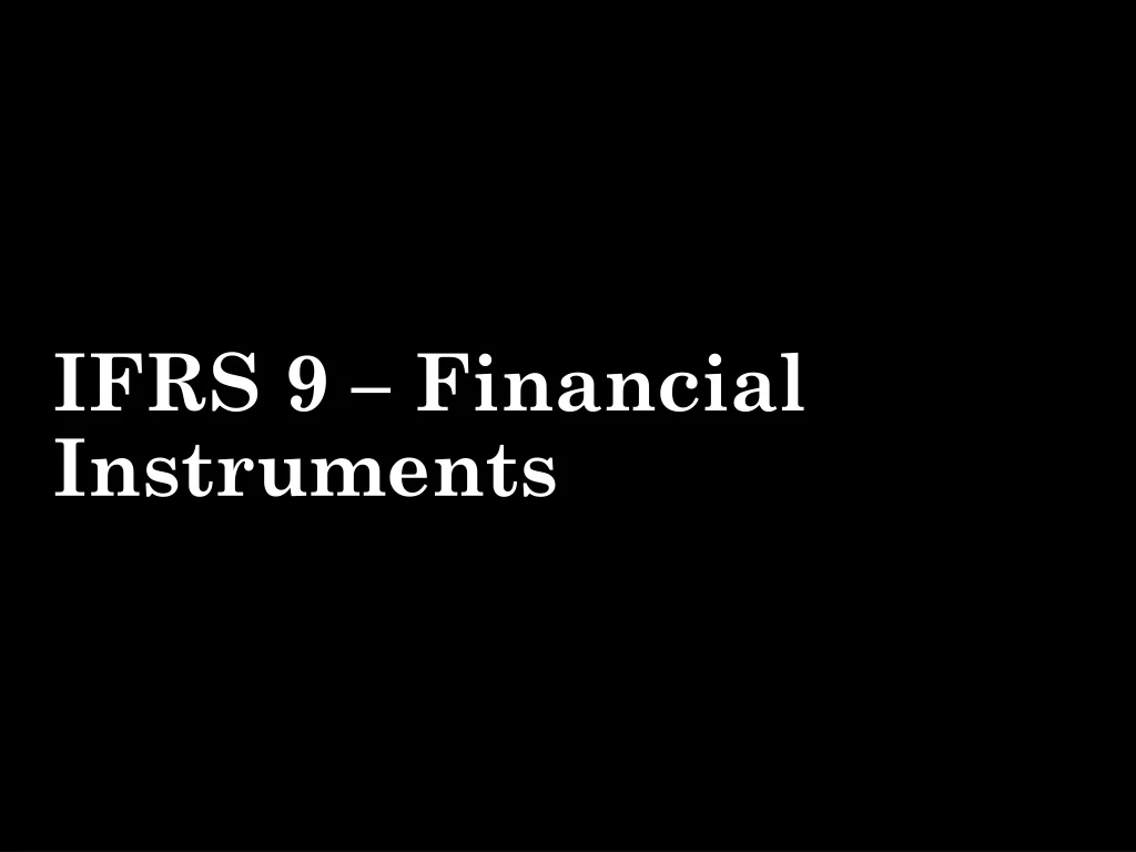 ifrs 9 financial instruments