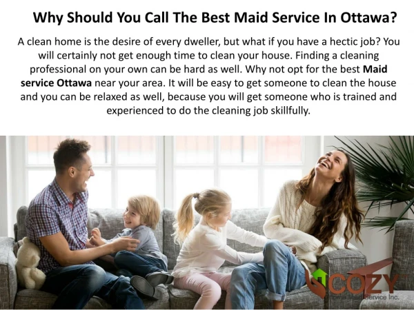 Why Should You Call The Best Maid Service In Ottawa