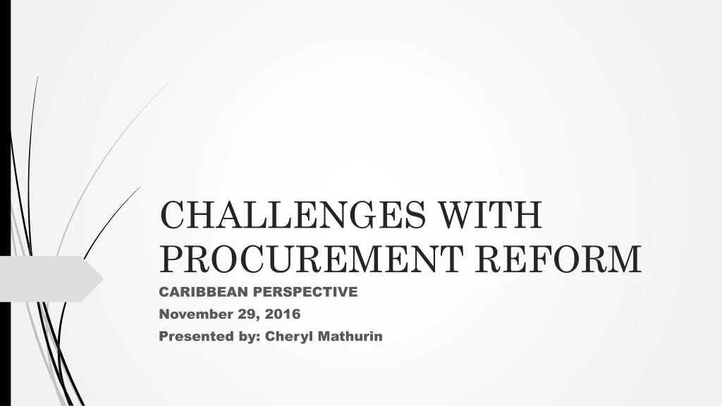 challenges with procurement reform
