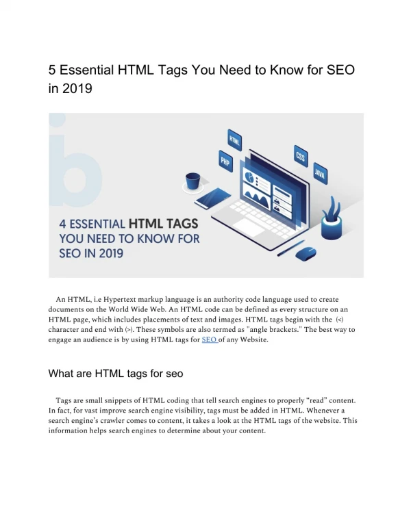 5 Essential HTML Tags You Need to Know for SEO in 2019