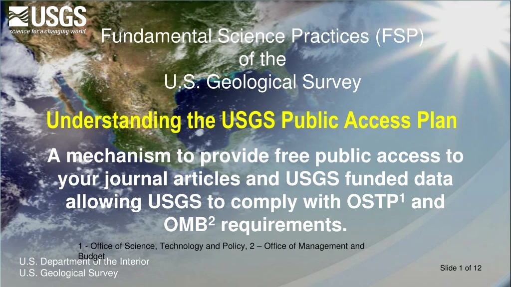 fundamental science practices fsp of the u s geological survey