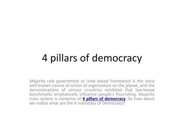 4 pillars of democracy