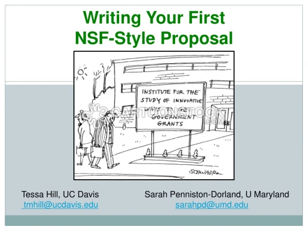 Writing Your First NSF-Style Proposal