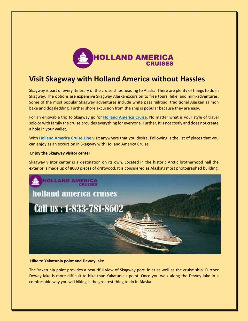 visit skagway with holland america without hassles