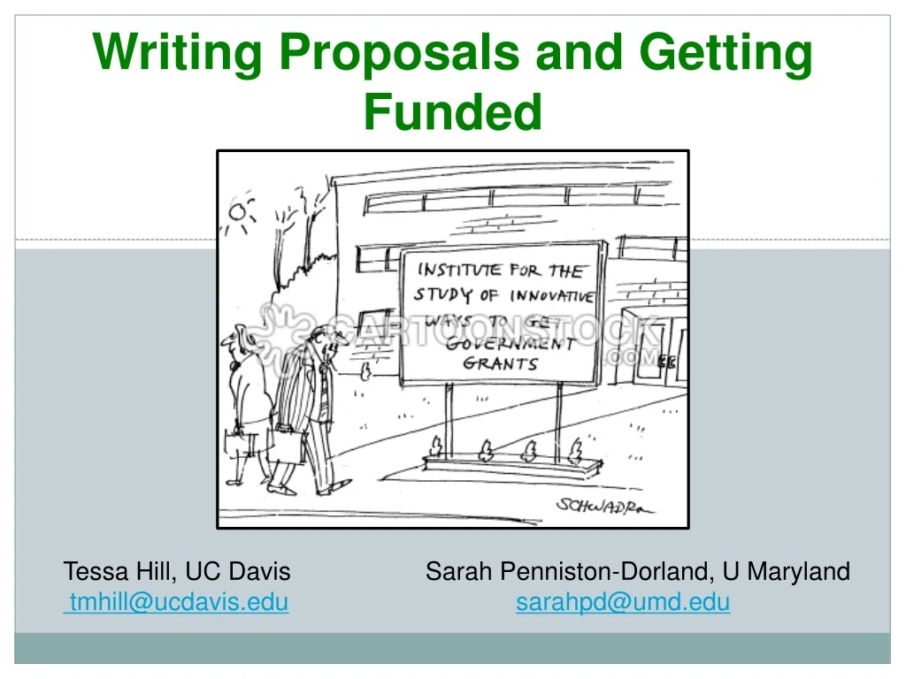 writing proposals and getting funded