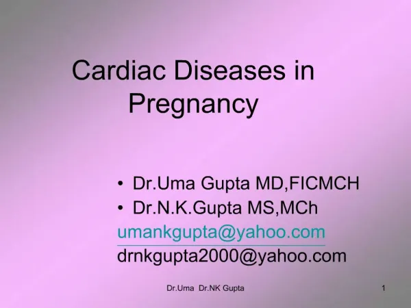 Cardiac Diseases in Pregnancy