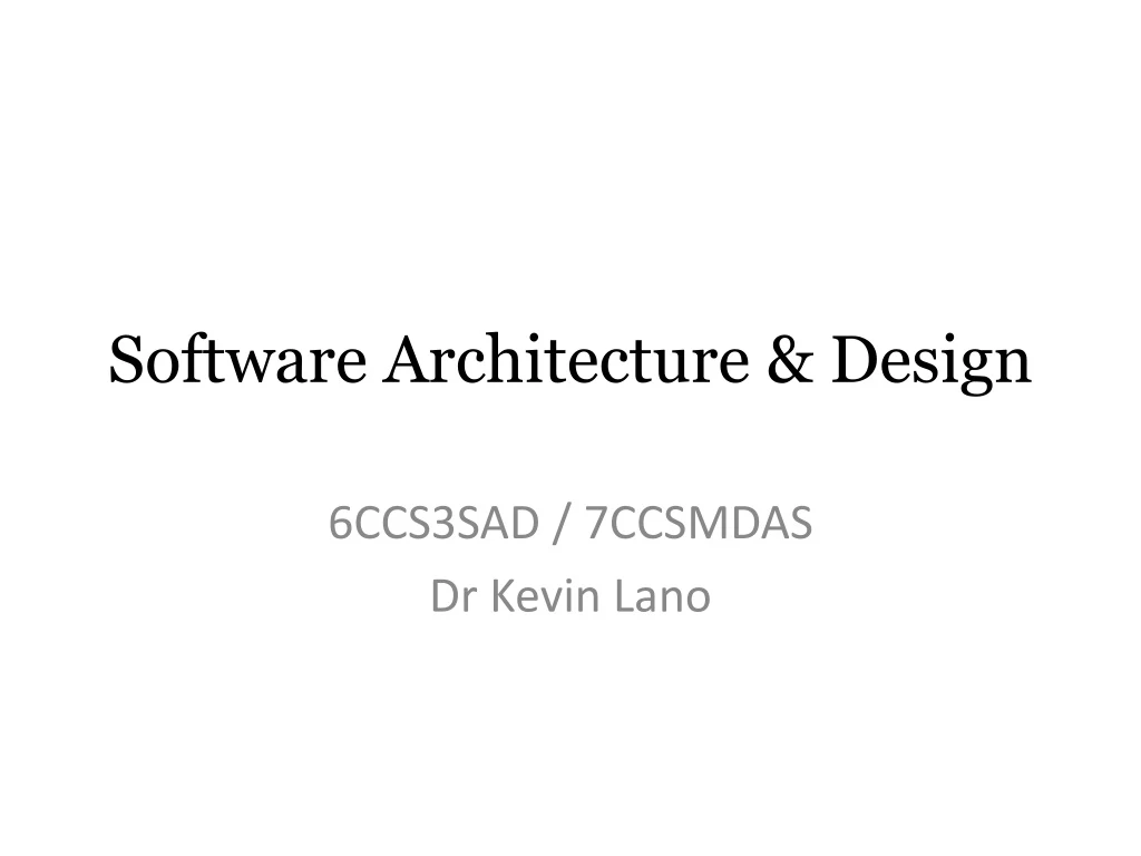 software architecture design