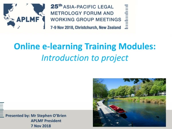 Online e-learning Training Modules: Introduction to project