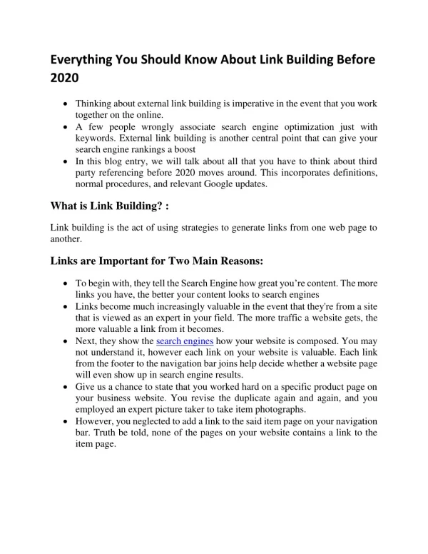 everything you should know about link building