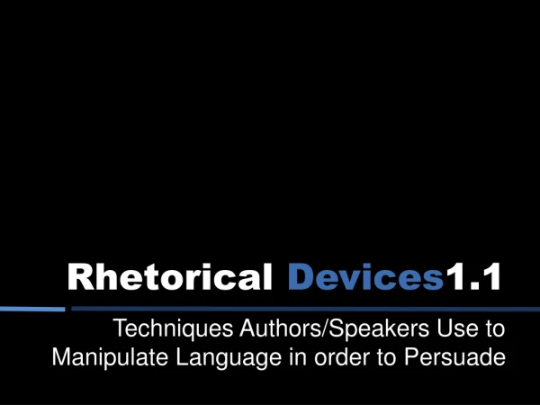 Rhetorical Devices 1.1