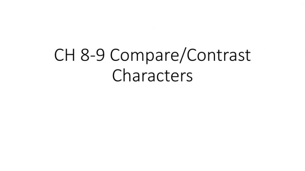 CH 8-9 Compare/Contrast Characters