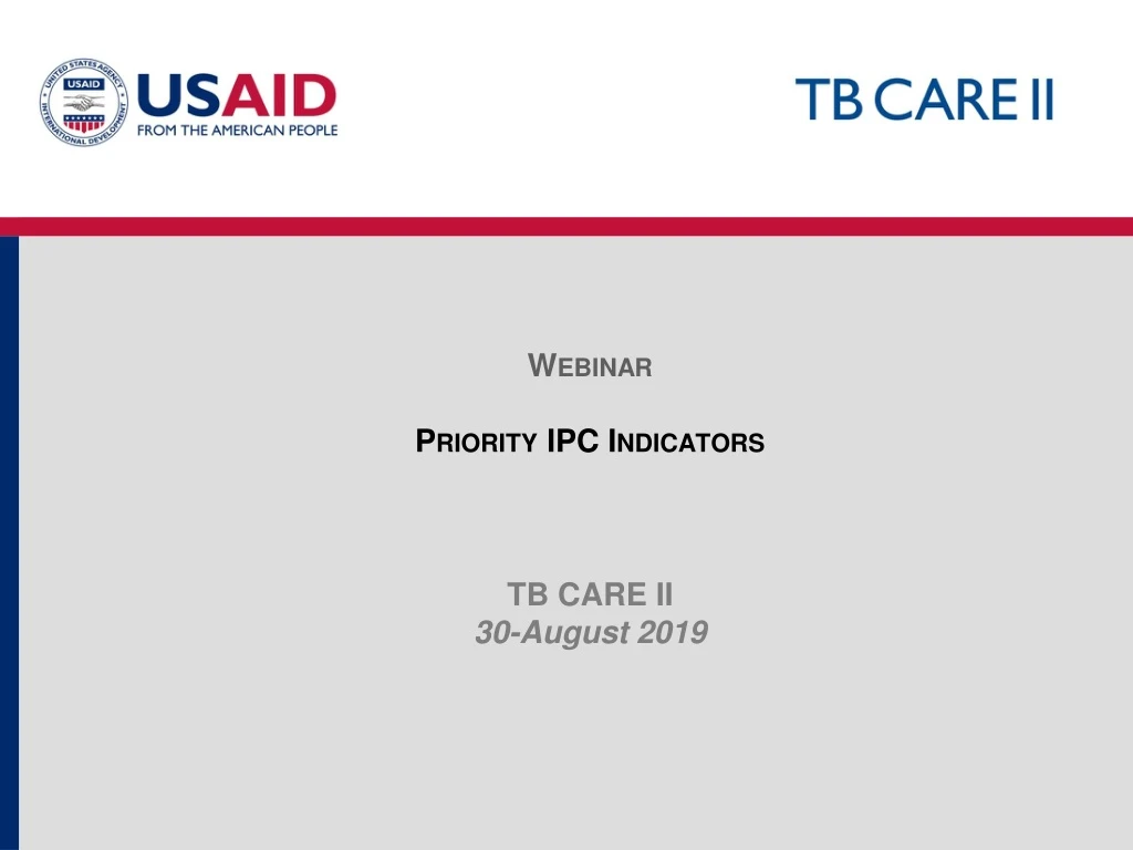 webinar priority ipc indicators