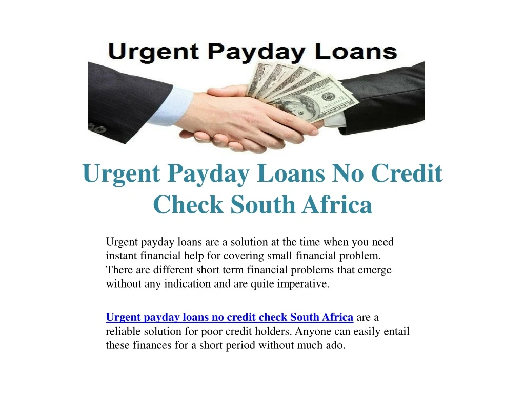 urgent payday loans no credit check south africa