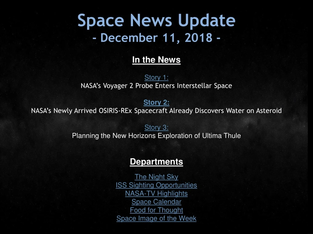 space news update december 11 2018