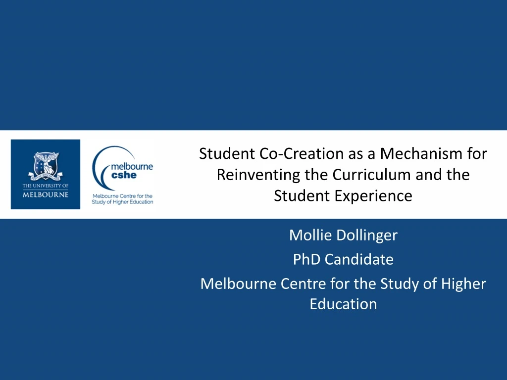 student co creation as a mechanism for reinventing the curriculum and the student experience