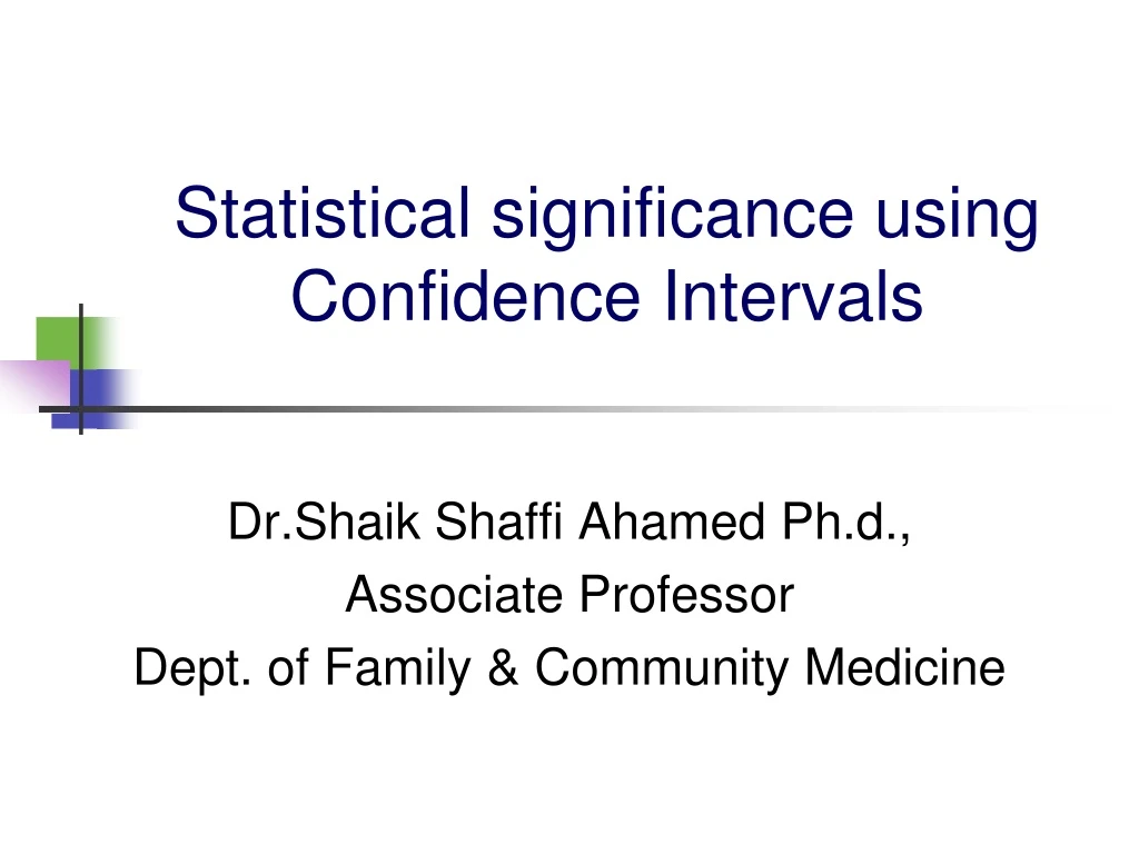 statistical significance using confidence intervals