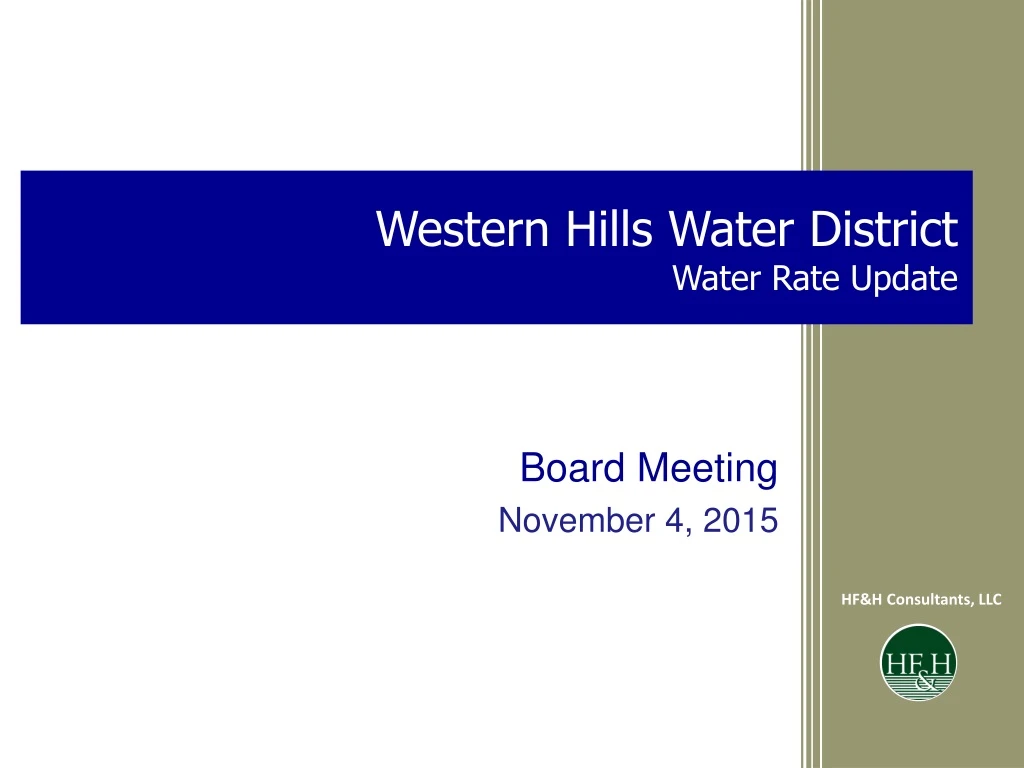 western hills water district water rate update