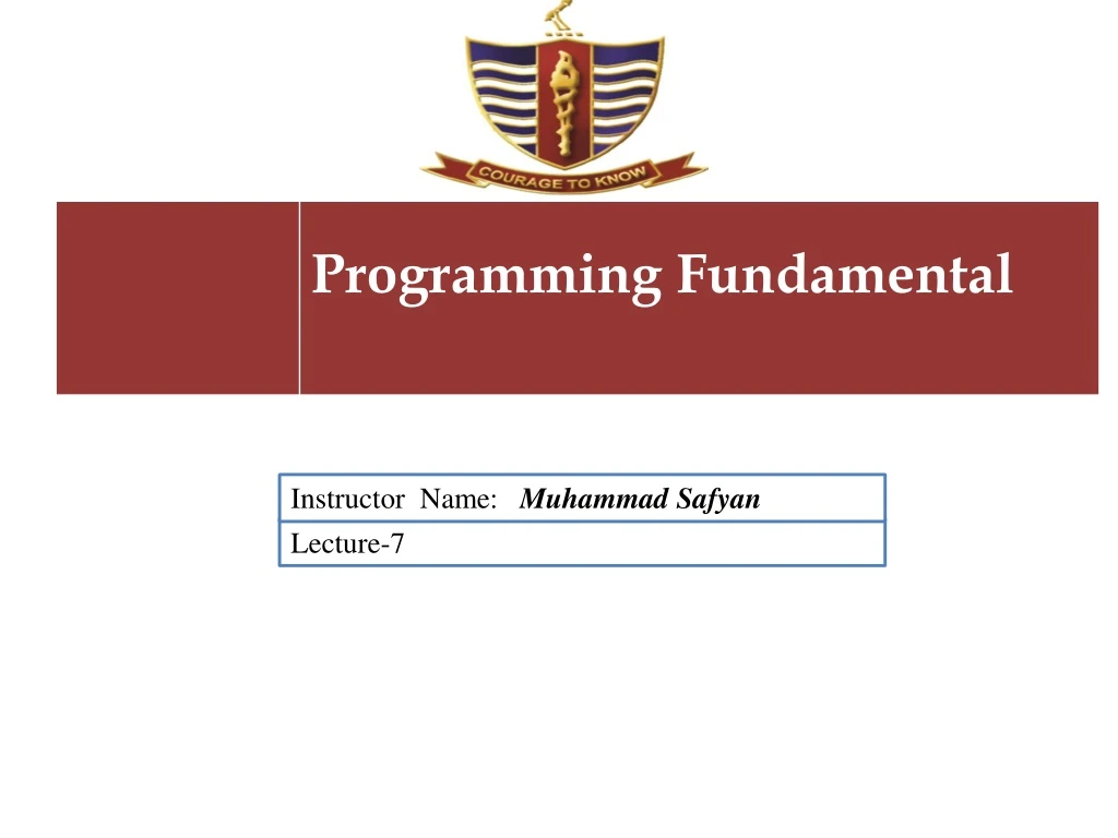 instructor name muhammad safyan
