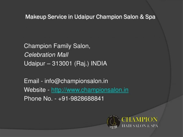 Makeup Service in Udaipur Champion Salon & Spa
