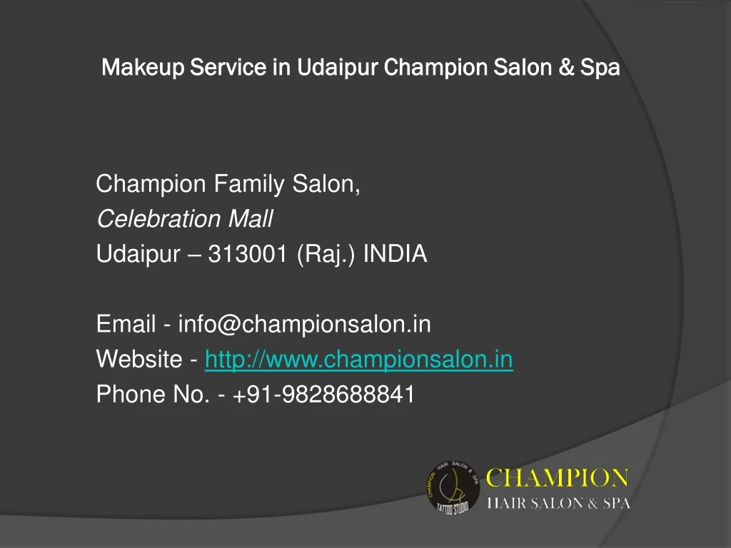 makeup service in udaipur champion salon spa