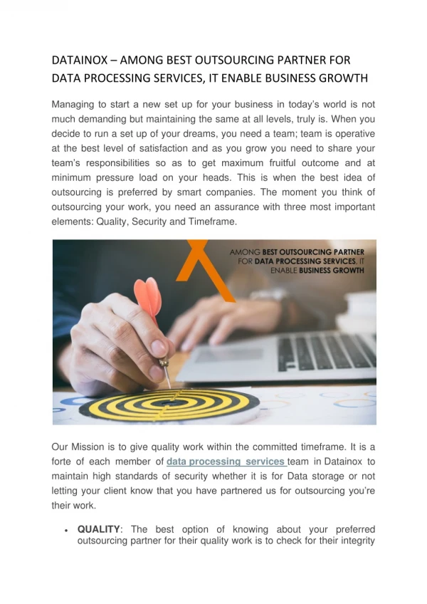 datainox among best outsourcing partner for data