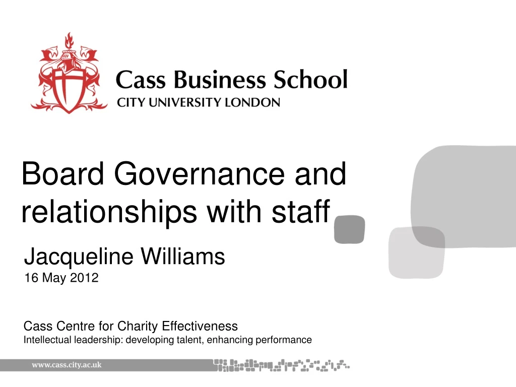 board governance and relationships with staff