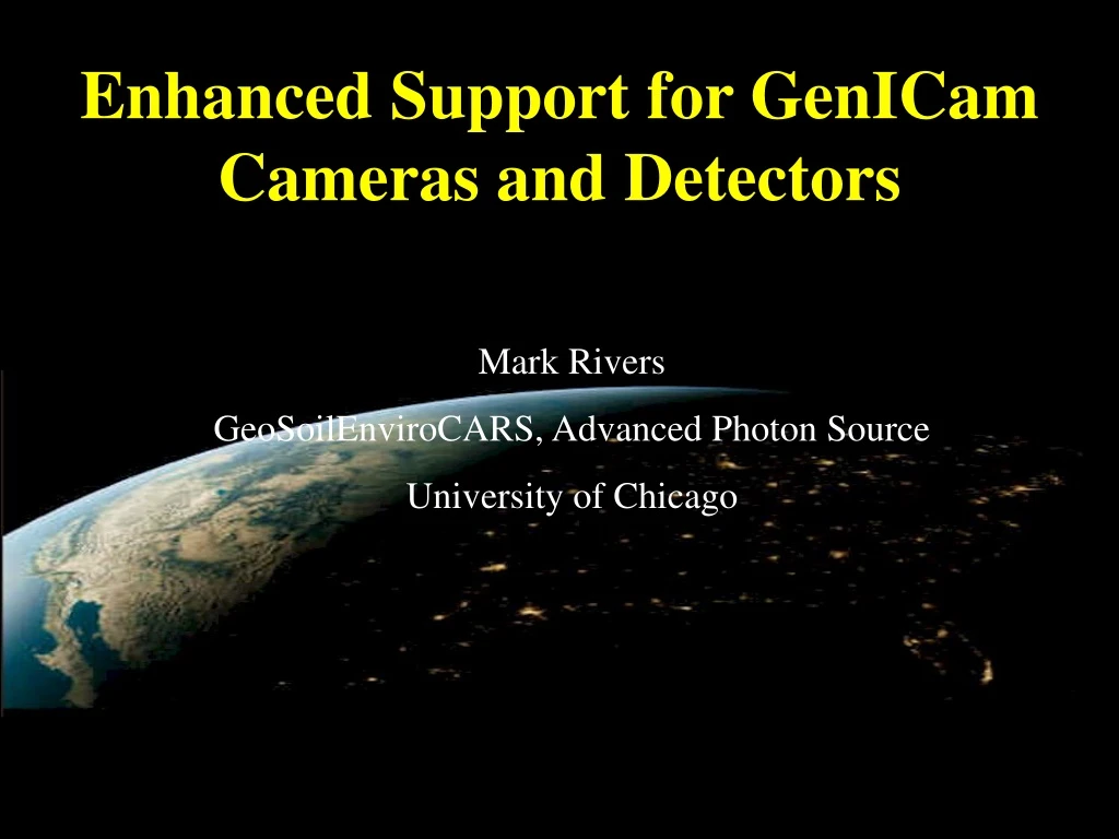 enhanced support for genicam cameras and detectors