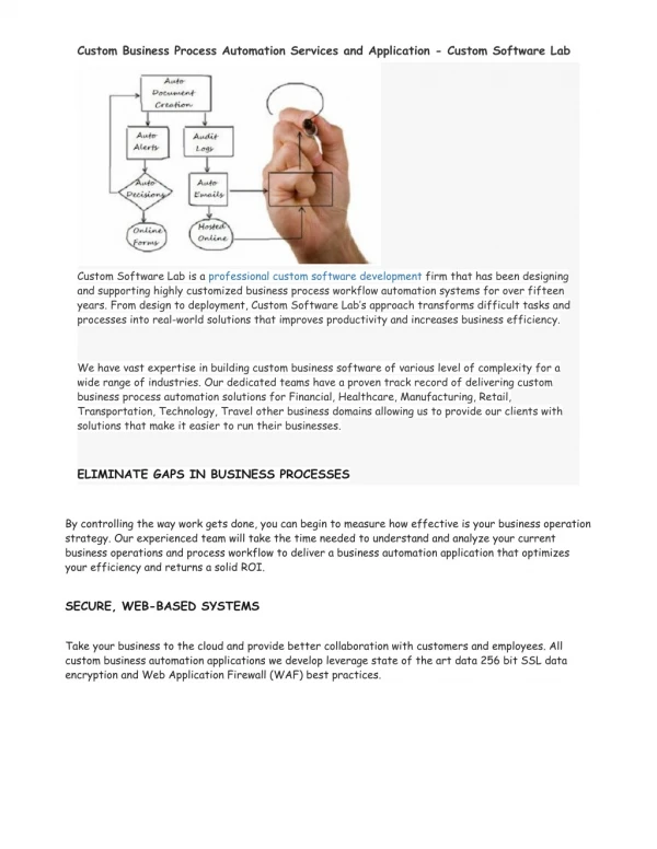 custom business process automation services