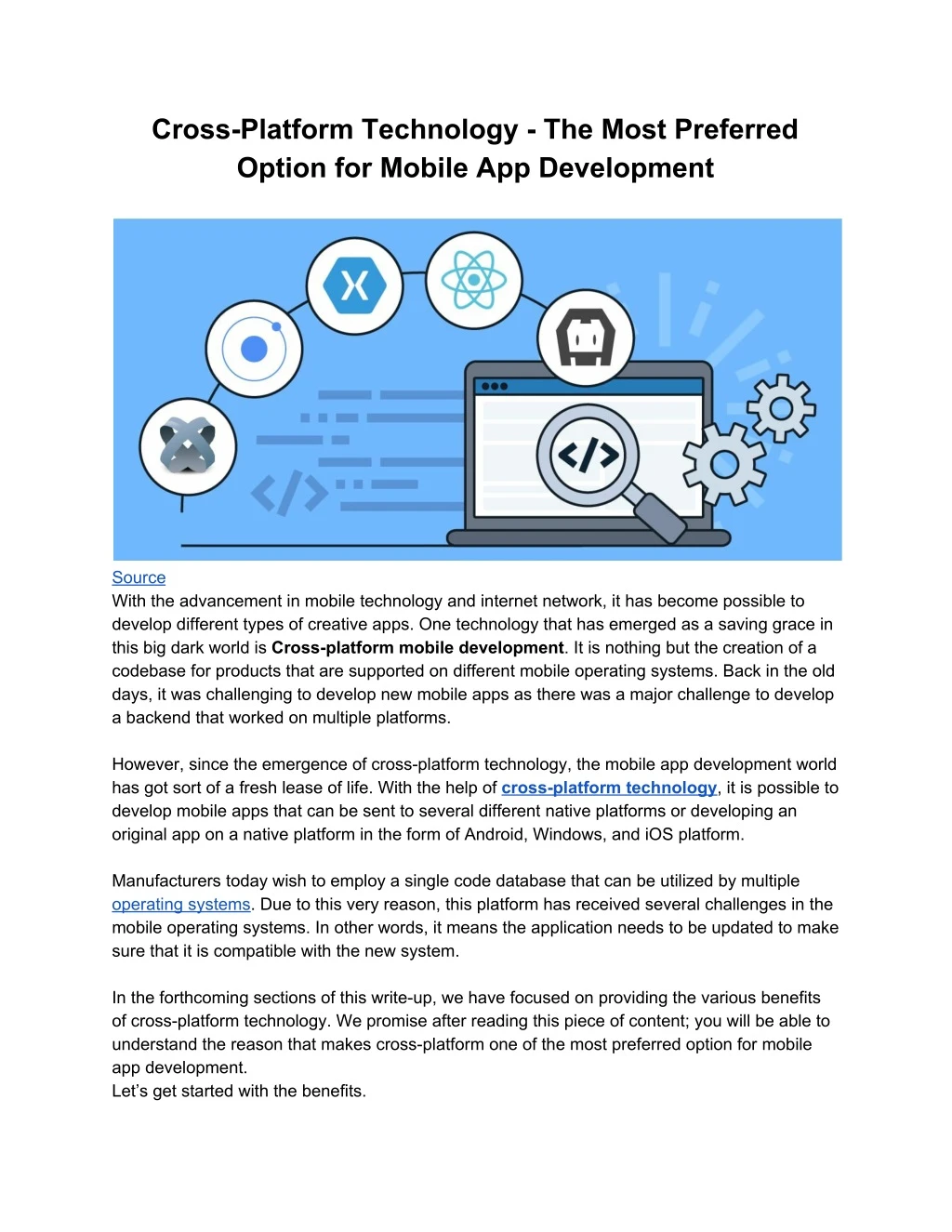 cross platform technology the most preferred