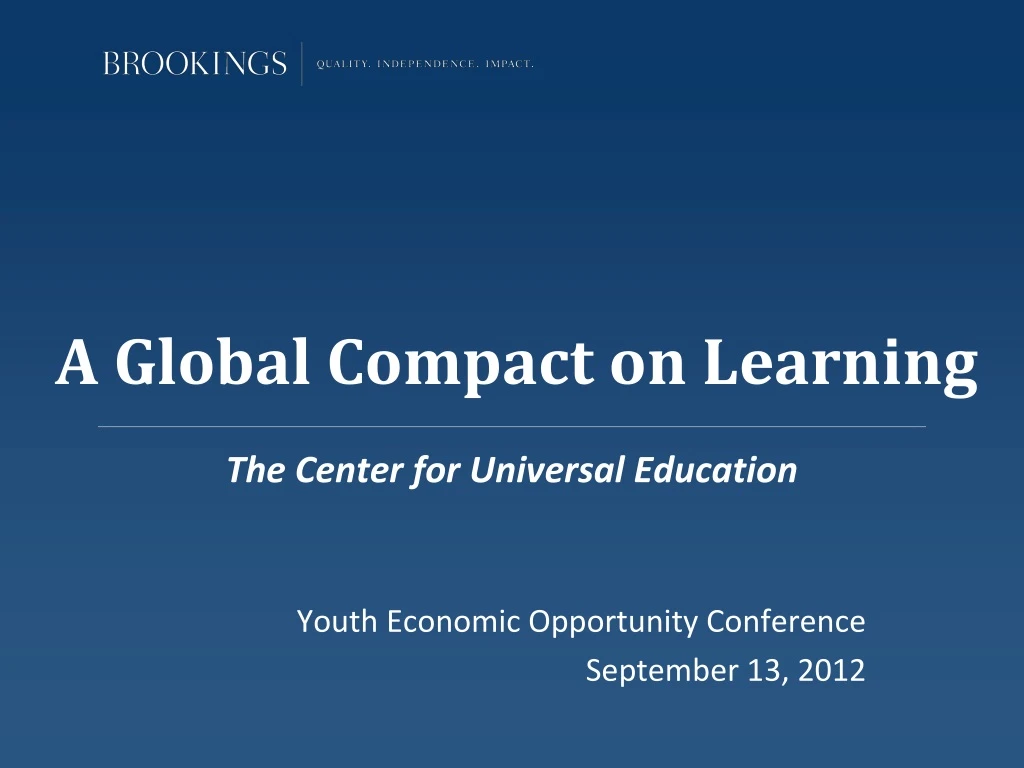a global compact on learning