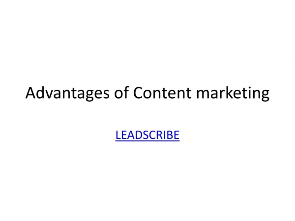 advantages of content marketing