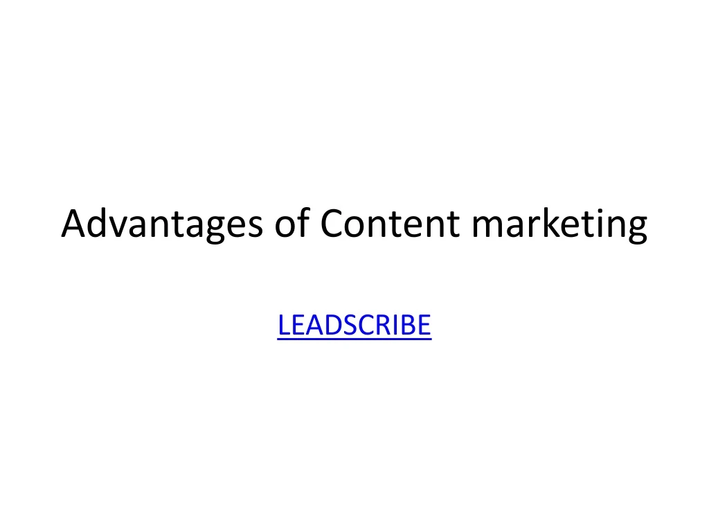advantages of content marketing