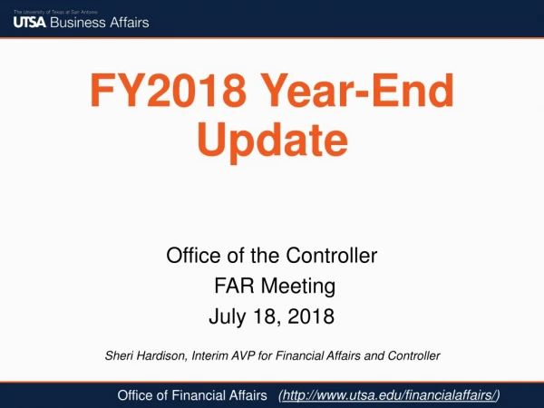 FY2018 Year-End Update