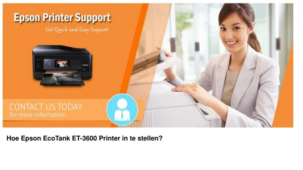 Hoe Epson EcoTank ET-3600 Printer in te stellen?