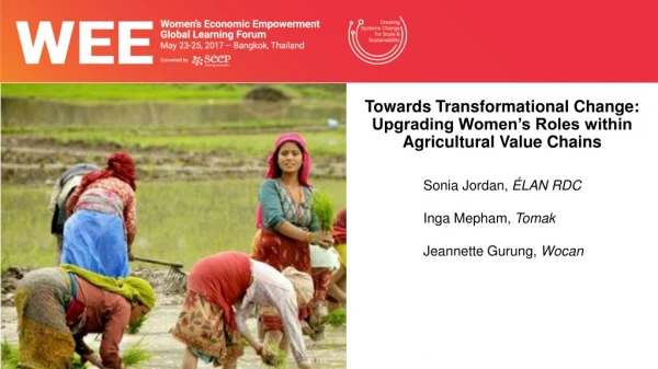 Towards Transformational Change: Upgrading Women’s Roles within Agricultural Value Chains