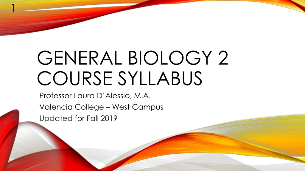 general biology 2 course syllabus