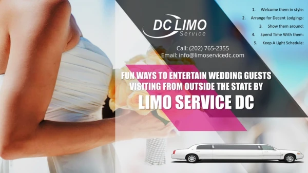 Fun Ways to Entertain Wedding Guests Visiting from Outside the State by Limo Service DC