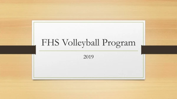 FHS Volleyball Program